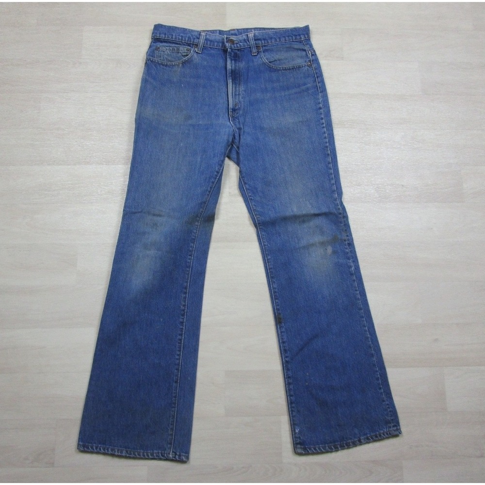 Vintage 70s Levis 517 Jeans Mens 32x31 Red Tab Bootcut Saddleman Distressed 13
